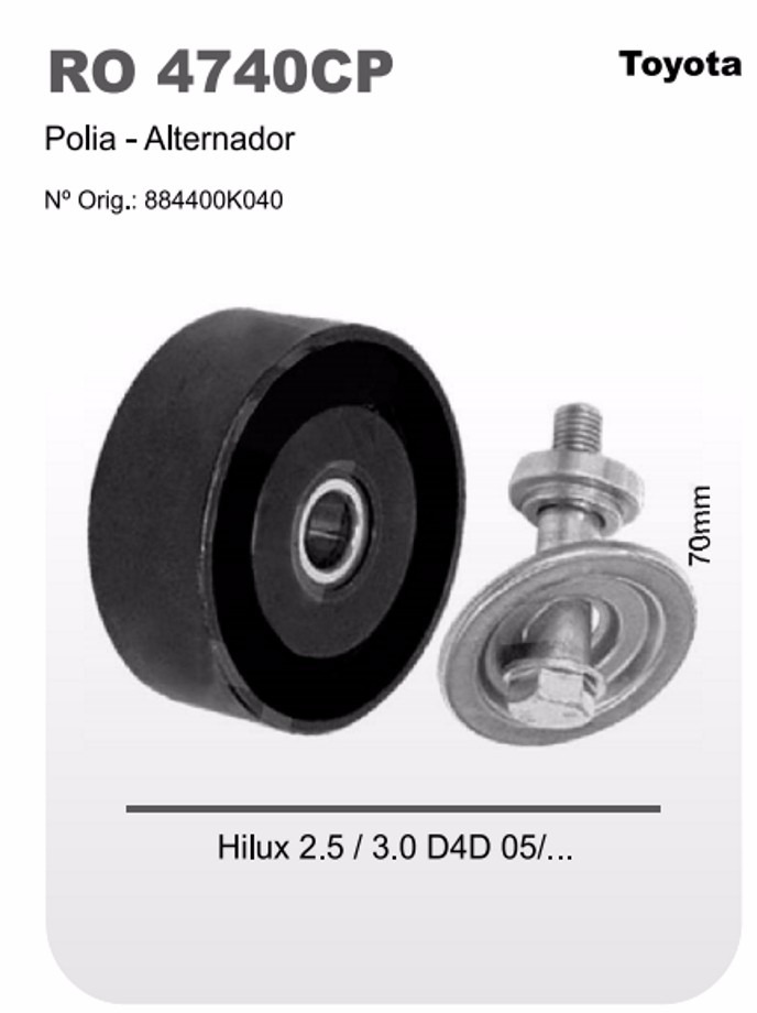ROLAMENTO ESTICADOR CORREIA ALTERNADOR