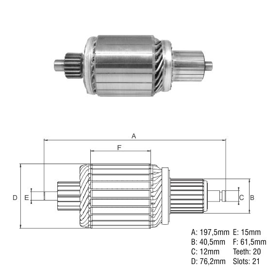 INDUZIDO MOTOR PARTIDA