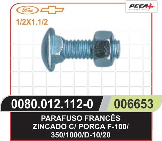 PARAFUSO PARACHOQUE ZINCADO 7/16X1
