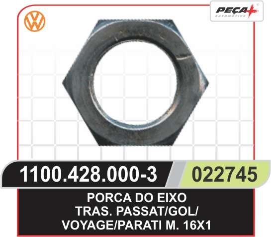 PORCA PONTA EIXO TRASEIRO M16X1