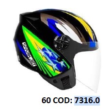 CAPACETE SPARK JET MOD/BRASIL N60 PRETO