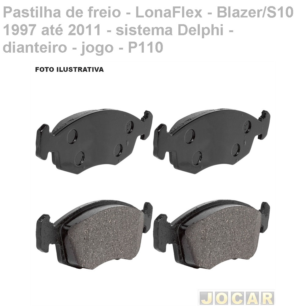 PASTILHA FREIO DIANTEIRA