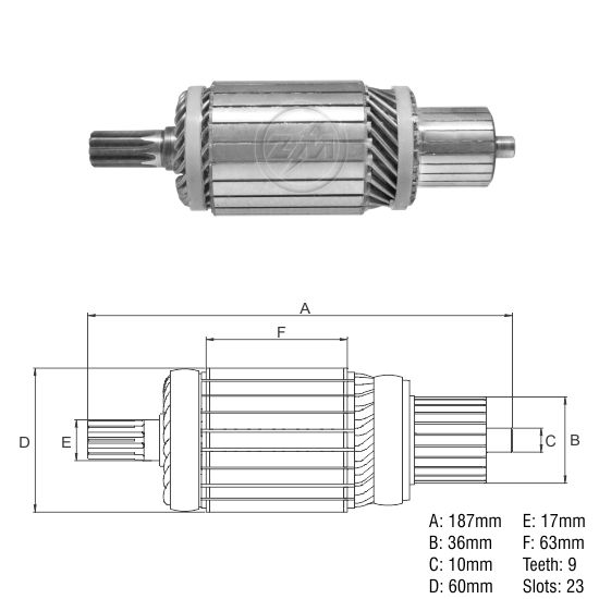 INDUZIDO MOTOR PARTIDA