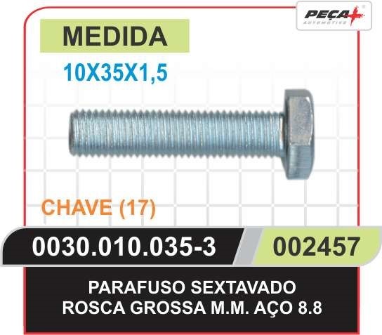 PARAFUSO SEXTAVADO ACO 8.8 10X35X1.5