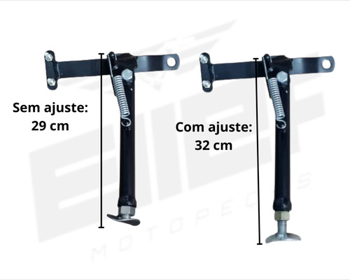 CAVALETE LATERAL TRASEIRO REFORCADO COM REGULAGEM