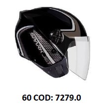 CAPACETE SPARK JET SPEED PRETO/PRATA N58