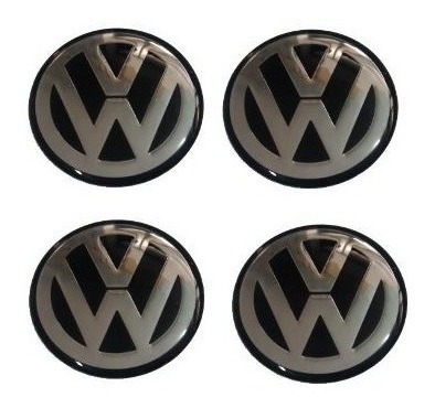 EMBLEMA CALOTA VW PRETO RESINADO 51MM
