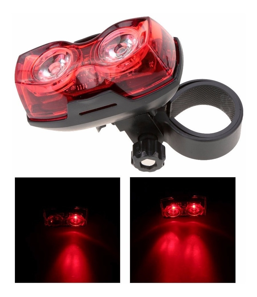 LANTERNA TRASEIRA 2 LEDS 3 FUNC C/BAT