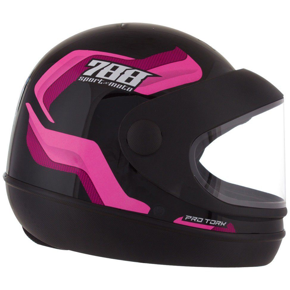 CAPACETE SM 788 AUT PROTORK N56 PRETO/ROSA