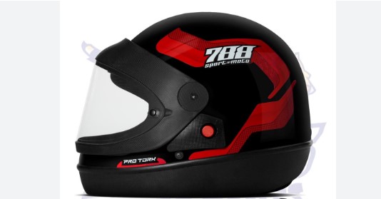 CAPACETE SM 788 AUT N56 PRETO/VERMELHO