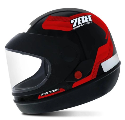 CAPACETE NEW SM 788 AUT PRETO/VERMELHO
