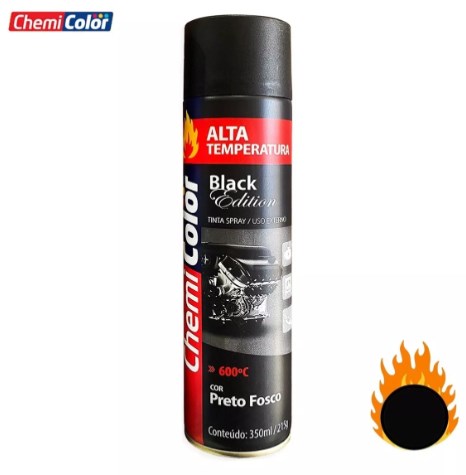 TINTA SPRAY PRETO FOSCO ALTA TEMPERATURA 350ML