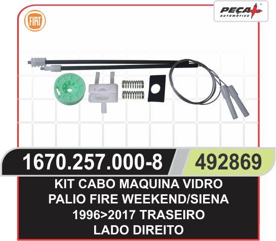 KIT CABO MAQUINA VIDRO TRASEIRA