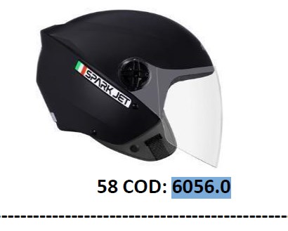 CAPACETE SPARK JET SOLID PRETO FOSCO N56