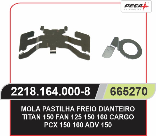 MOLA PASTILHA FREIO DIANTEIRO TITAN 150