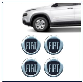 EMBLEMA CALOTA FIAT PRETO 48MM