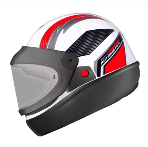 CAPACETE AUT BOLT N60 BRANCO/VERMELHO